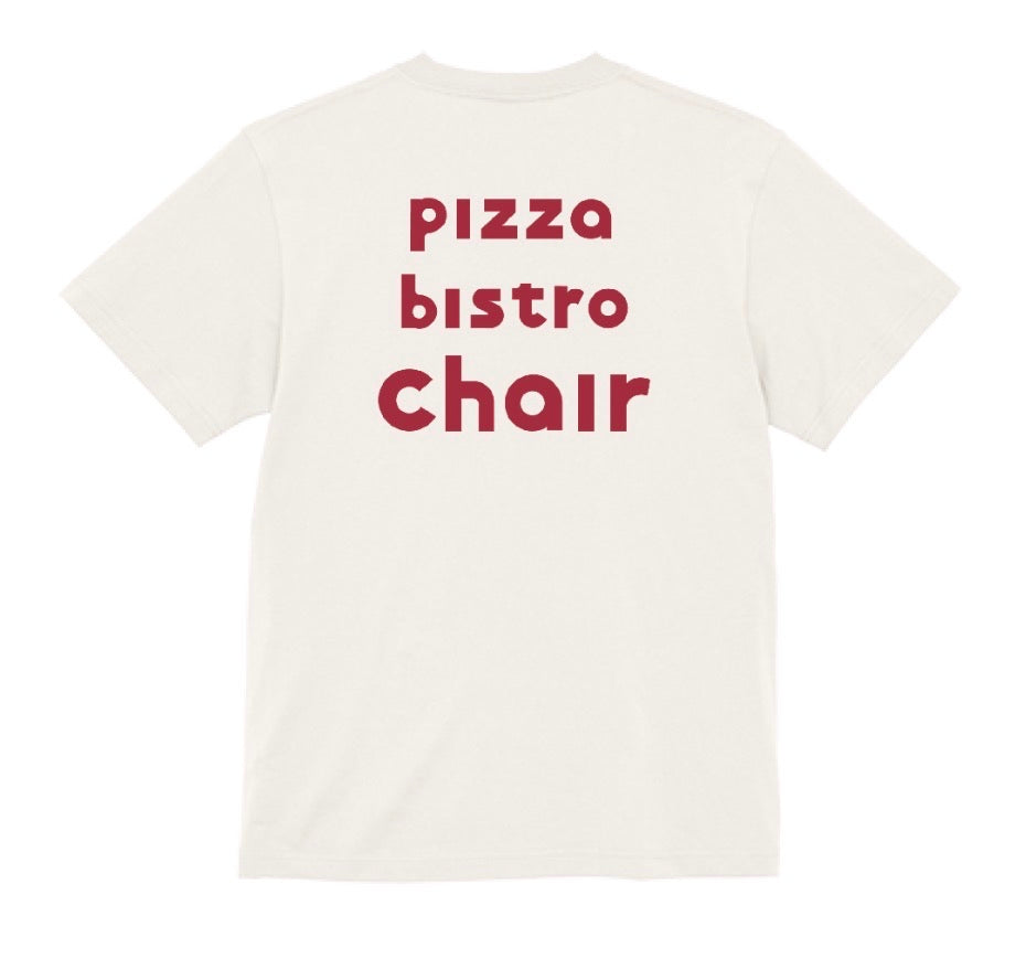 創業記念限定Tシャツ 背面デザイン pizza bistro chair 田中ろこ コラボ イメージ